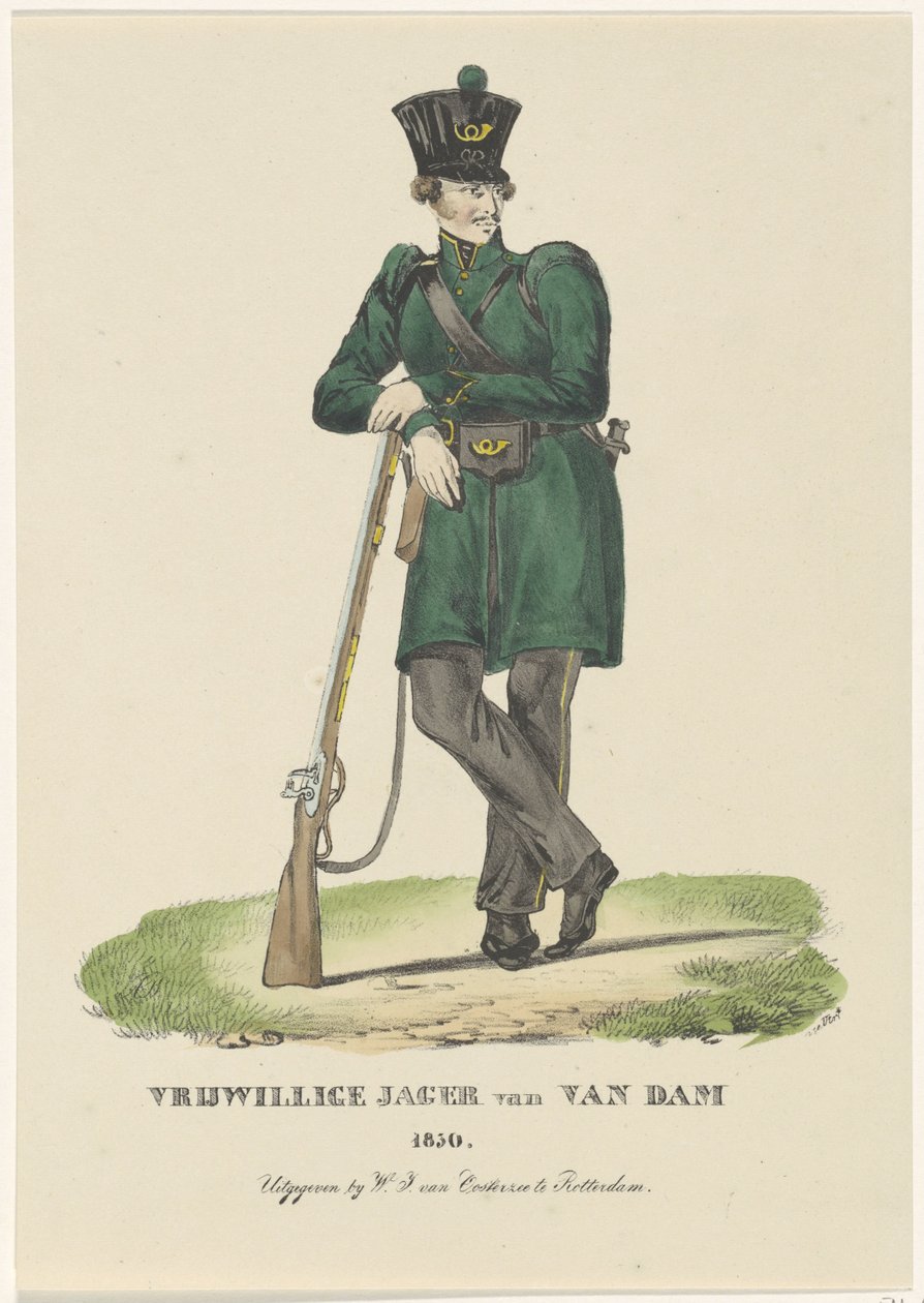 Van Damin vapaaehtoinen metsästäjä, 1830 Van Dam Voluntary Hunter 1830 (otsikko esineessä) tekijältä Anonymous