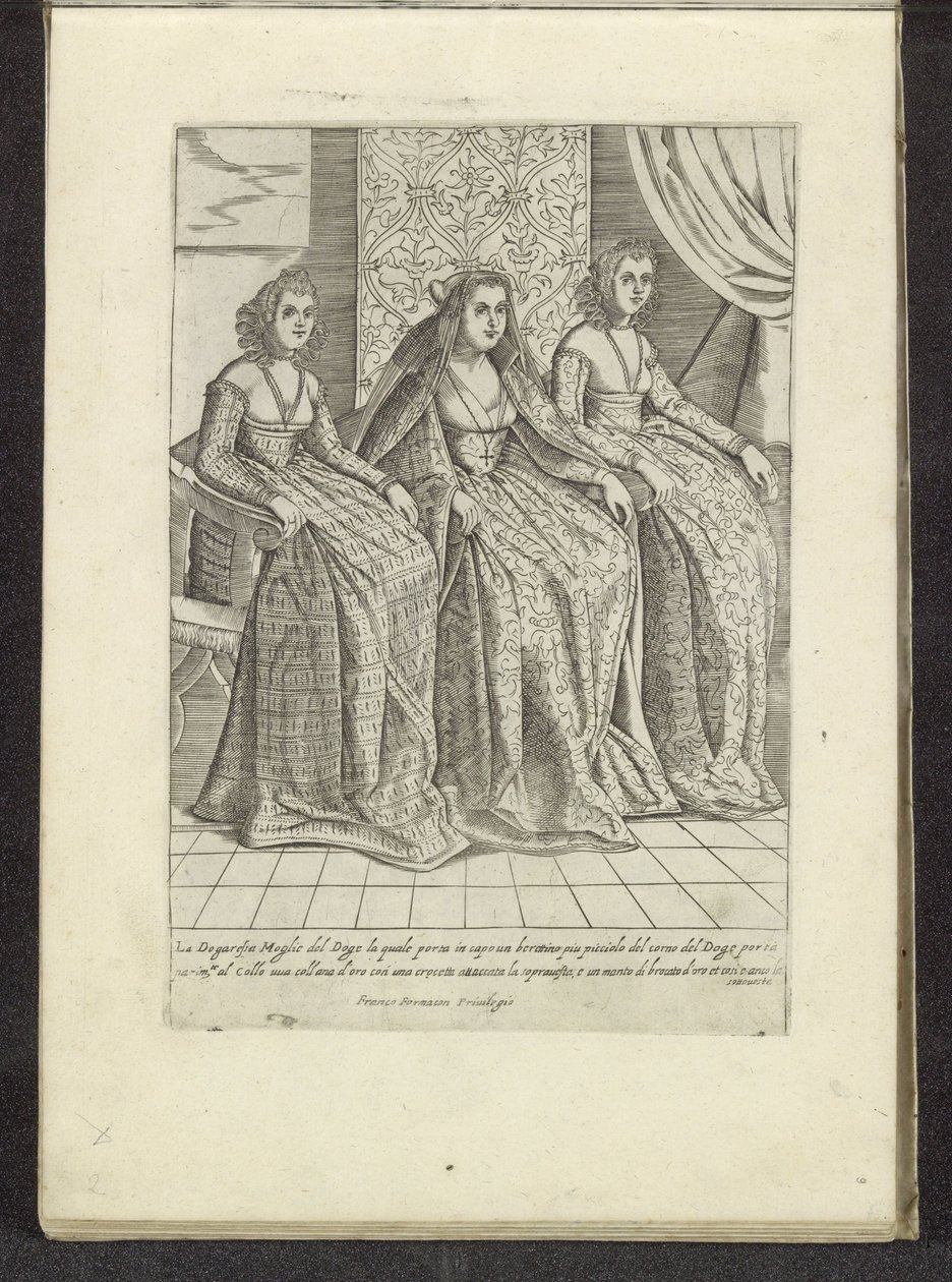 Vrouw van de doge met twee vrouwen Scenes uit het Venetiaanse leven (sarjan nimi) Habiti d