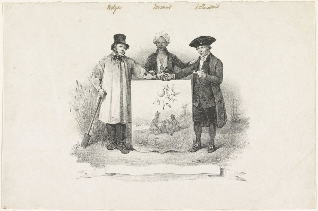 Vaakuna belgialaisten, jaavalaisten ja hollantilaisten kanssa, 1826 tekijältä Anonymous