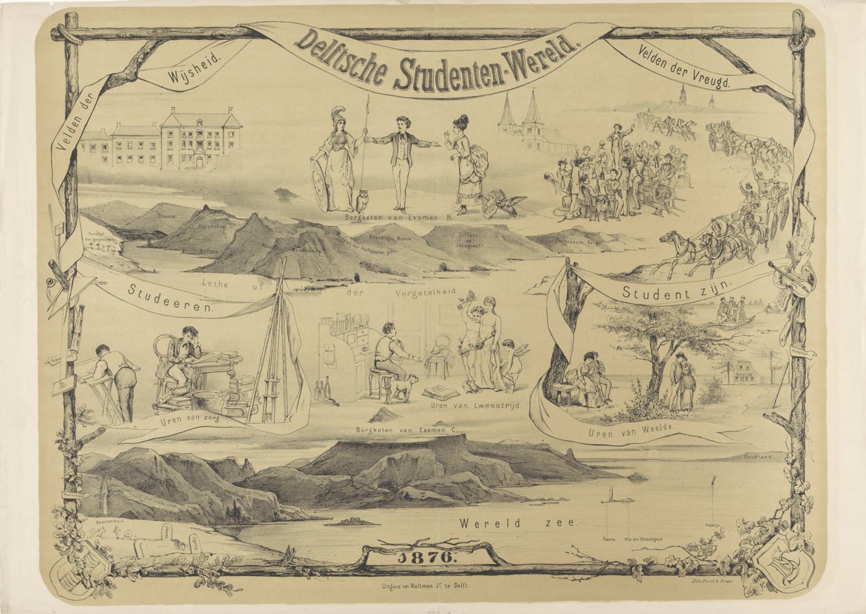 Delft-opiskelijan maailma, 1876 Delft Student World (otsikko esineessä) tekijältä Anonymous