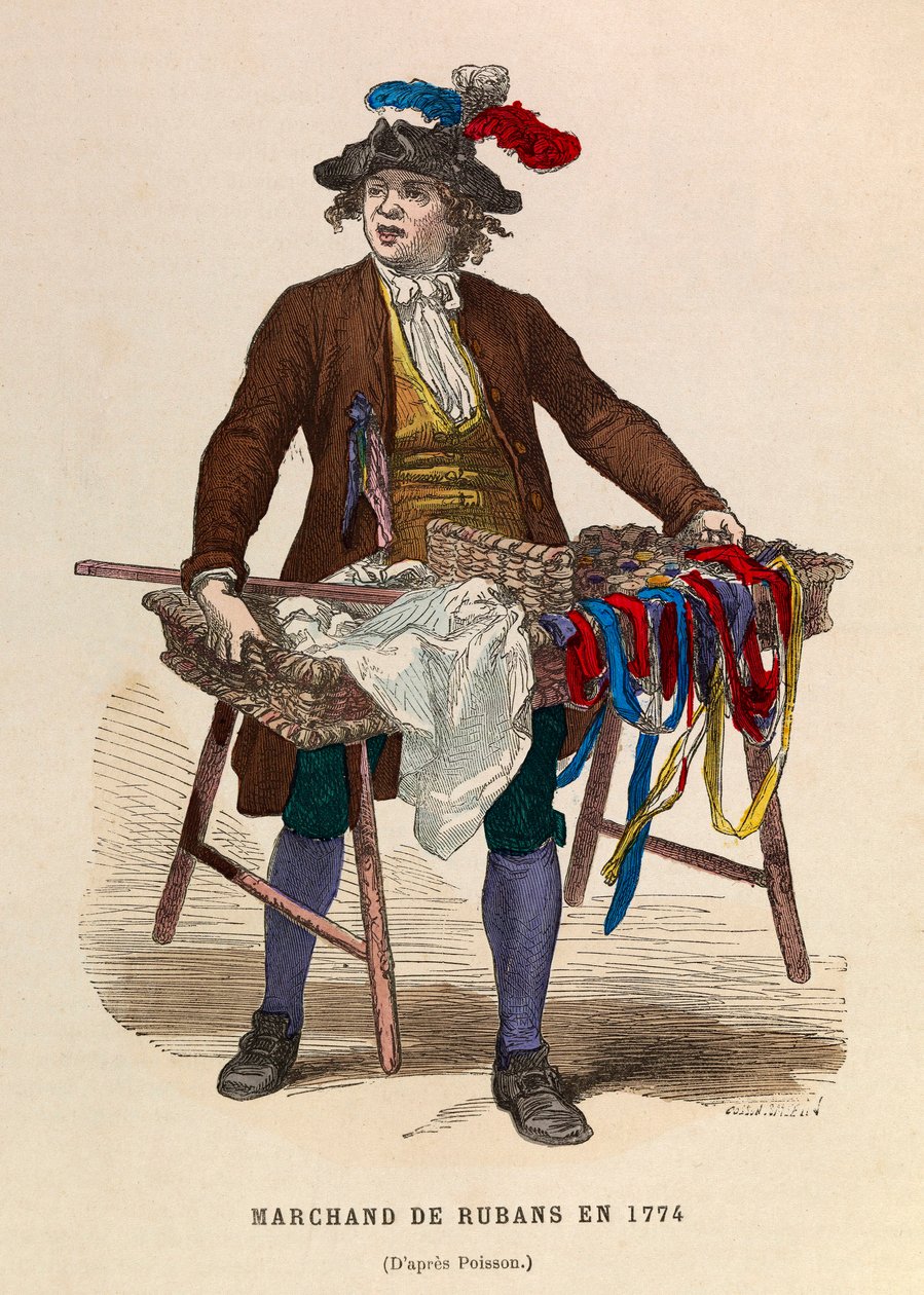 Nauhakauppias vuonna 1774 / Nauhamyyjä vuonna 1774 - yksityinen kokoelma tekijältä Anonymous Anonymous