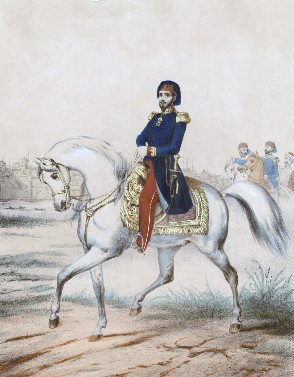 Abdulmecid Ier - Sulttaani Abduelmecid I (1823-1861) - Nimetön - 1853 - Värilitografia - 37x27,4 - Yksityiskokoelma tekijältä Anonymous Anonymous
