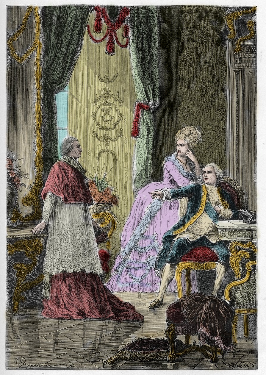 Kuningattaren kaulakorun tapaus (1785-1786): kardinaali Louis Rene Edouard de Rohan (1734-1803) ennen kuningas Ludvig XVI (1754-1793) ja kuningatar Marie Antoinette (1755-1793) tekijältä Anonymous Anonymous