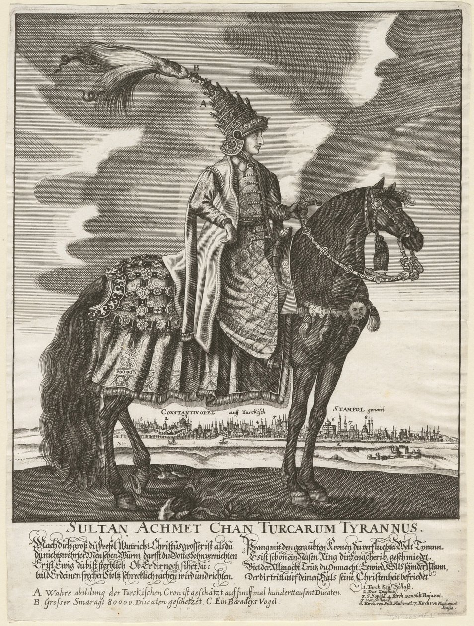 Ahmet III - Sulttaani Ahmed III (1673-1736) - Nimetön - 1710 - Kuparikaiverrus - 37,5x28 - Yksityiskokoelma tekijältä Anonymous Anonymous
