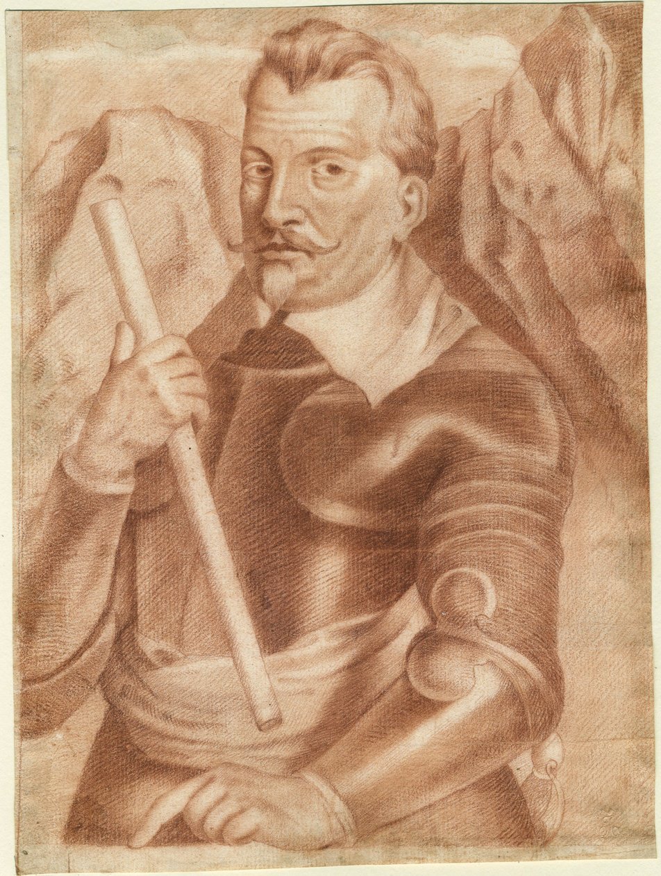 Albrecht von Wallenstein (ou Waldstein) (1583-1634) - Albrecht von Wallenstein (1583-1634) - Nimetön - 1630 - Sanguine paperilla - 28,2x21 - Yksityiskokoelma tekijältä Anonymous Anonymous
