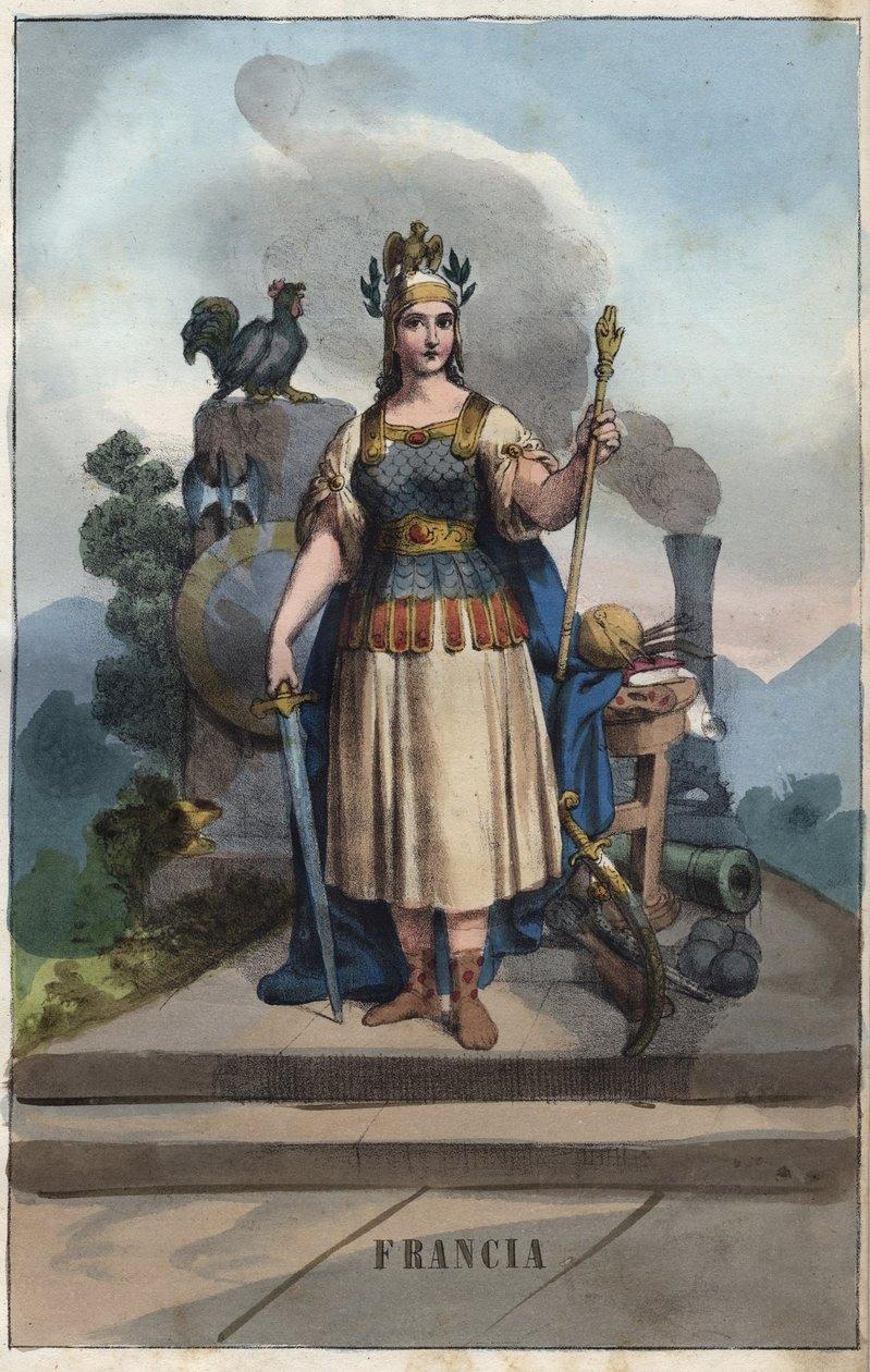Ranskan allegoria - kaiverrus universumin kaikkien kansojen tavoista ja perinteistä. Eli kaikkien kansojen hallituksen, lakien, miliisin, uskonnon historia kaukaisimmista ajoista nykypäivään "1856 tekijältä Anonymous Anonymous
