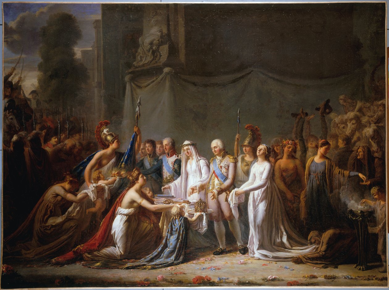 Allegoria Ludvig XVIII:n saapumisesta Pariisiin 3. toukokuuta 1814 (öljy kankaalle) tekijältä Anonymous Anonymous