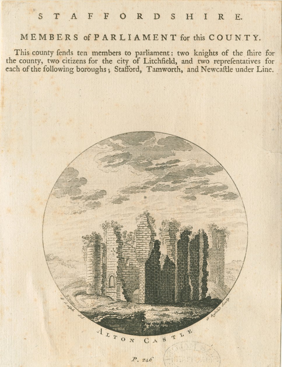 Alton Castle: kaiverrus ja [?1700-luvun loppu] (painettu) tekijältä Anonymous Anonymous