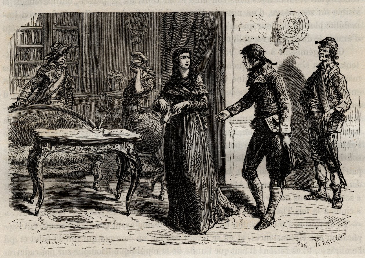 Madame Roland pidätettiin 1. kesäkuuta 1793 Pariisissa - Madame Roland (Manon Roland, s. Jeanne Marie Philippon) pidätettiin. tekijältä Anonymous Anonymous