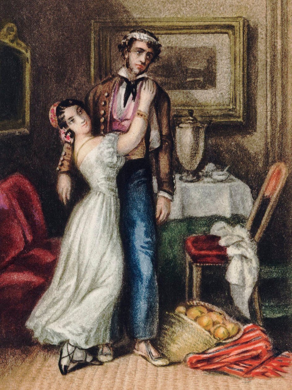 Carmen, kirjoittanut Merimee, Prosper (1803-1870). Värilitografia tekijältä Anonymous Anonymous