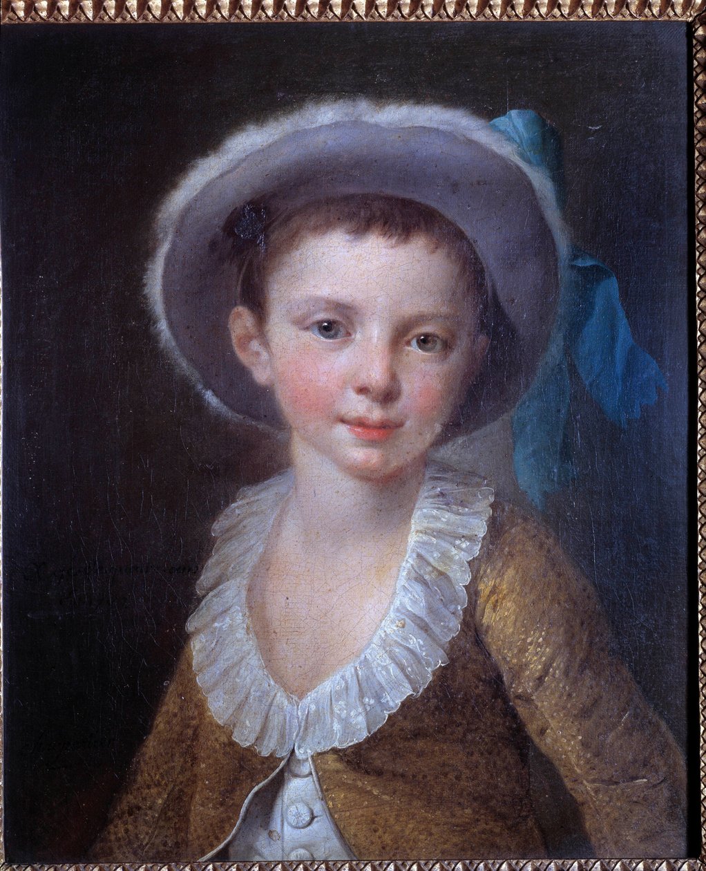 Anonyymi lapsen muotokuva 1700-luvun maalaus, Pariisi, Koristetaiteen museo tekijältä Anonymous Anonymous