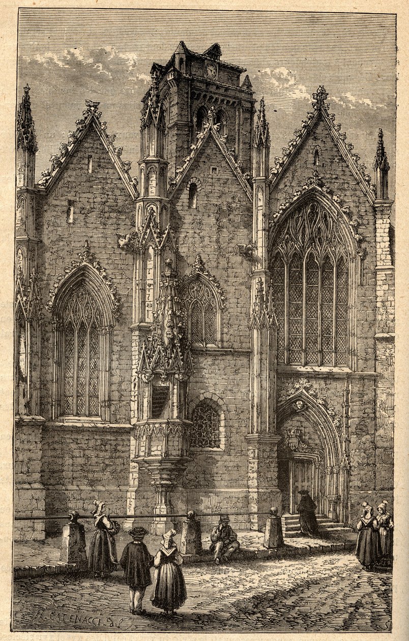 Lasikirkko Notre-Dame (Notre Dame) - Lasi (Ille-et-Vilaine) - kaiverrus kirjaimella "" PATRIE" - PACUREQUIREQUE RANSKAN KUVAUS 6 OSIAAN LUCIEN HUARD - 1800-luvun loppu tekijältä Anonymous Anonymous