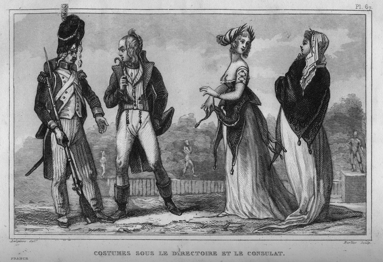 Puku johtokunnassa ja konsulaatissa. Kaiverrus vuodelta 1859 Le Mondessa. Kaikkien kansojen historia kaukaisimmista ajoista nykypäivään." M. E. de Lostalot-Bachoue (Lostalot Bachoue). Yksityinen kokoelma. tekijältä Anonymous Anonymous