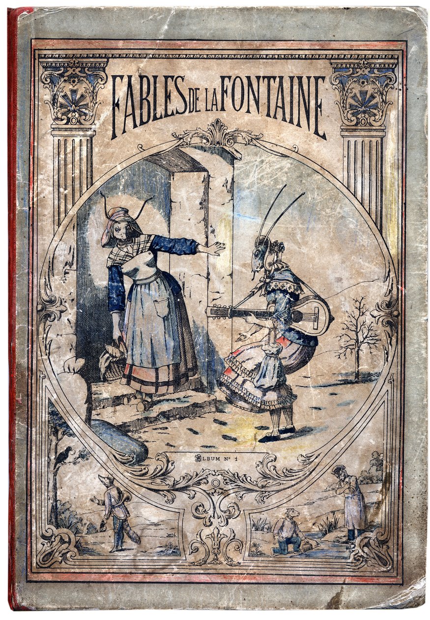 Peite. Jean de LA FONTAINE (Lafontaine) (1621-1695) anonyymi kuvitus Les Fablesille. Kuvaus Pont-a-Moussonista, noin 1880. Yksityinen kokoelma. tekijältä Anonymous Anonymous