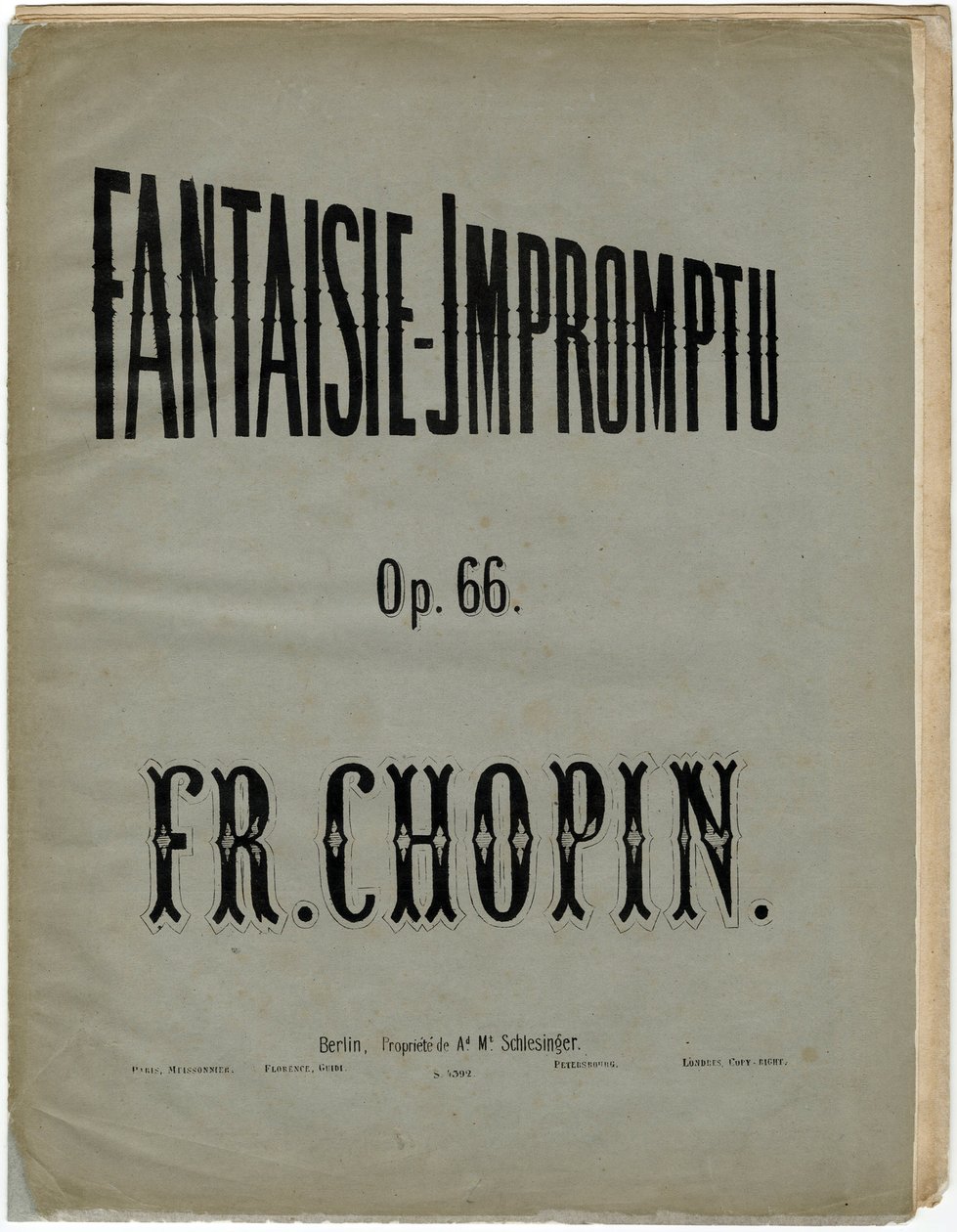Kansisivu Fantaisie-Impromptun saksankielisestä painoksesta op. 66 - Frederic Chopin (1810-1849). Litografia, n. 1856. Yksityiskokoelma tekijältä Anonymous Anonymous