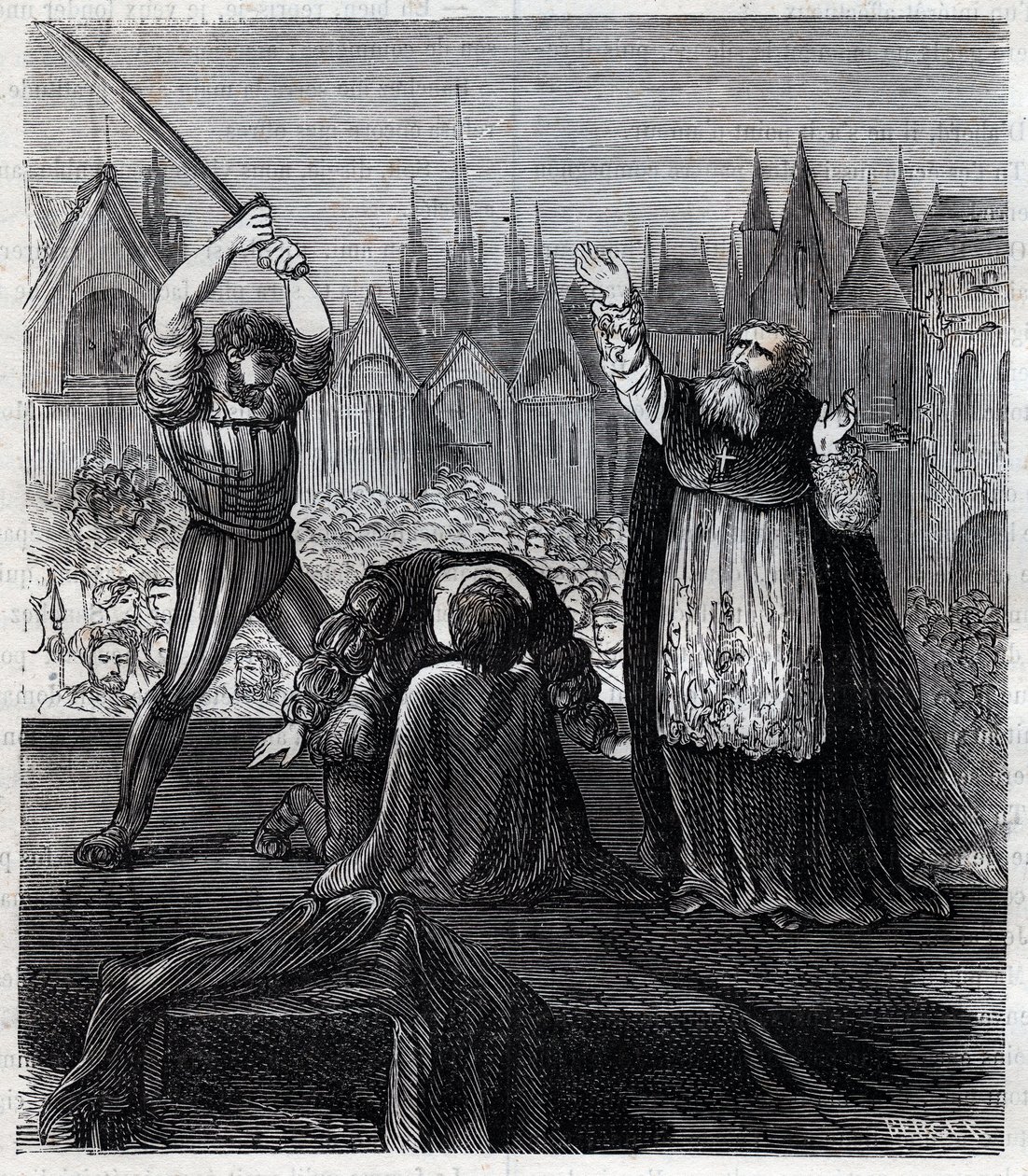 Kreivi Egmontin ja Hoornin katkaisu (1568) Brysselissä Espanjan tyrannian aikana Alankomaissa - Neljän kahdenkymmenen vuoden sota (1568-1648): Lamoralin, Egmontin kreivin, Gavren prinssin (1522-1568), hollantilaisen poliitikon dekolaatio. Hänet tuomittiin  tekijältä Anonymous Anonymous