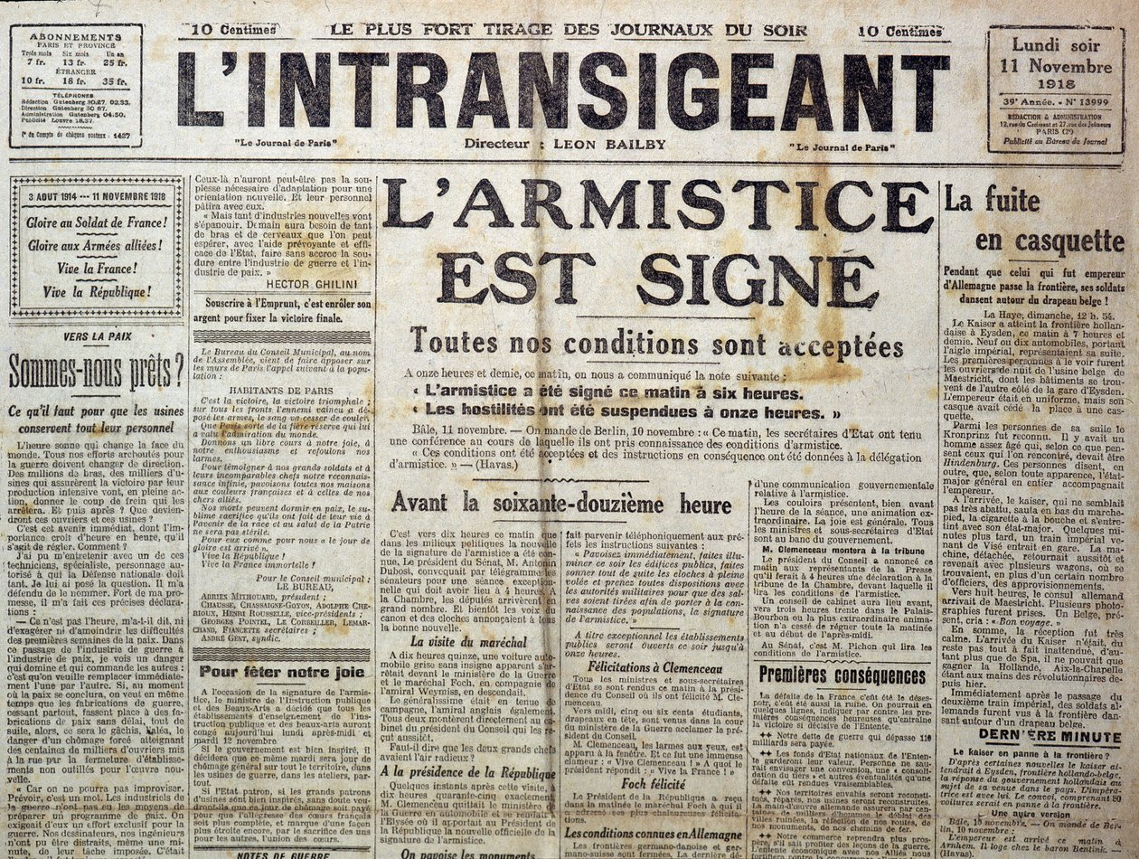 Yksityiskohta numerosta 25989: Yksi "" Intransigentista""" 11.11.1918, joka ilmoitti "" aselepo on merkki"" tekijältä Anonymous Anonymous
