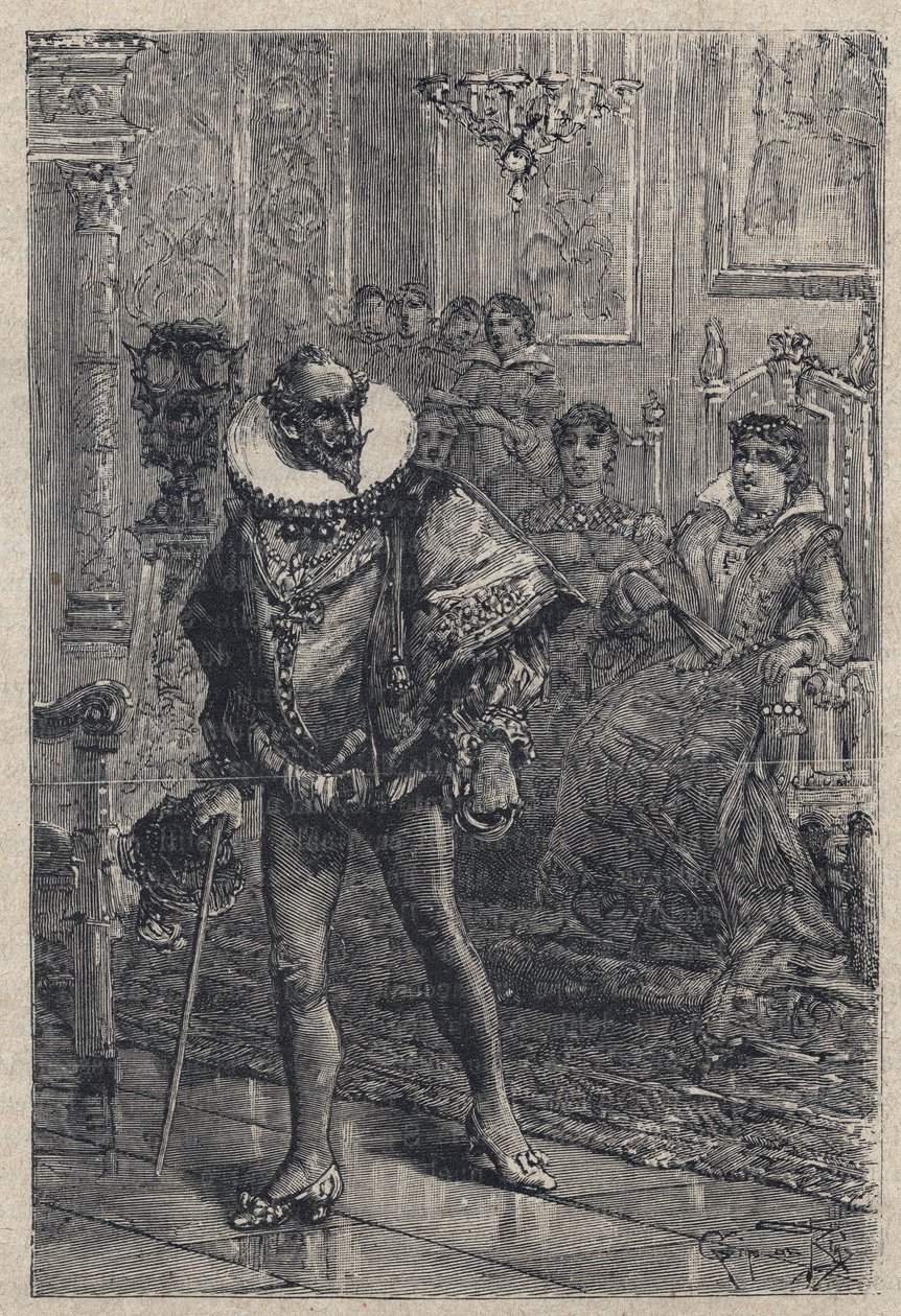 Don Gaspare of Aversa, Procidan jaarli - kaiverrus "Lucrezia Borgiasta" Oscar Pio - 1883 tekijältä Anonymous Anonymous