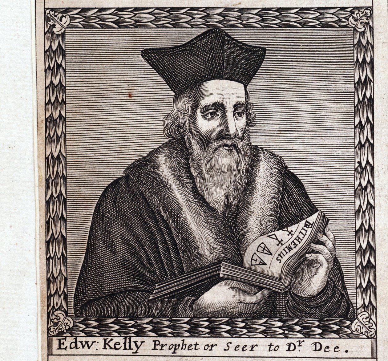 Edward Kelley tai Edward Talbot (1555-1597) - Nimetön työ, kaiverrus tekijältä Anonymous Anonymous