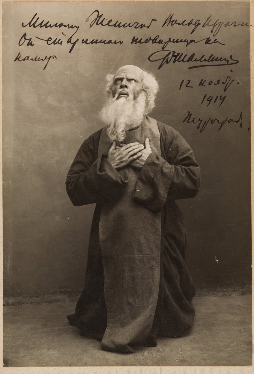 Fedor Chaliapine - Feodor Ivanovich Chaliapin (1873-1938) Aleksanteri Serovin, Anonymous, Rogneda-oopperassa. Valokuva, c. 1914. Yksityinen kokoelma tekijältä Anonymous Anonymous