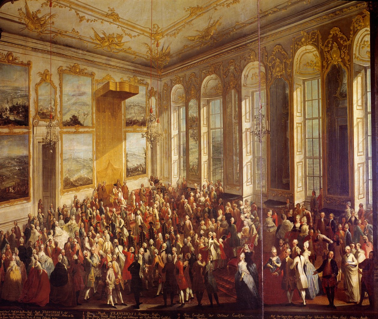 Juhla Marie Therese Ieren sotilasritarikunnan perustamisen satavuotisjuhlan kunniaksi vuonna 1857 Anonyymi maalaus. 1800-luvun Wien, Kunsthistorische Museum tekijältä Anonymous Anonymous