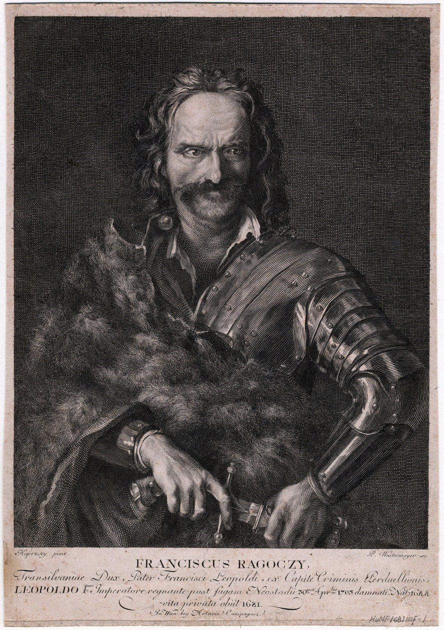 Francois II Rakoczi (1676-1735) - Francis II Rakoczi - Nimetön - 1704 - Etsaus - 26,5x16,5 - Yksityiskokoelma tekijältä Anonymous Anonymous