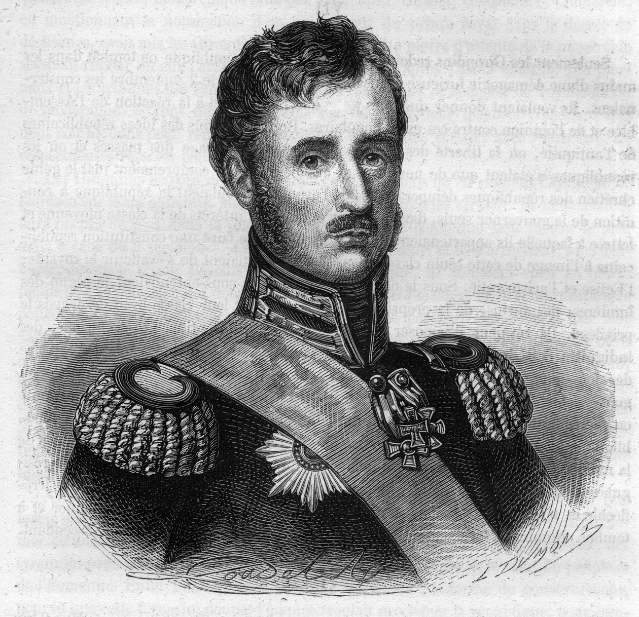 Frederick William II Preussista - Frederic Guillaume II:n (Frederick William) (1744-1797), Preussin kuninkaan muotokuva - Kaiverrus Alphonse de Lamartinen (1790-1869) kirjaan "Histoire des Girondins" 1865-1866 - Yksityinen kokoelma tekijältä Anonymous Anonymous