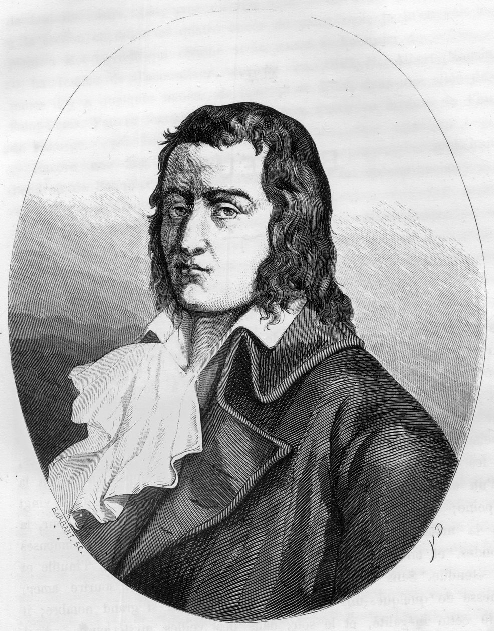 Ranskan vallankumous: Francois Babeuf dit Gracchuksen (1760-1797) muotokuva Ranskan vallankumouksellinen - Kaiverrus vuodelta 1863 Dupray de La Maherien "" Le Livre Rouge - Histoire De L