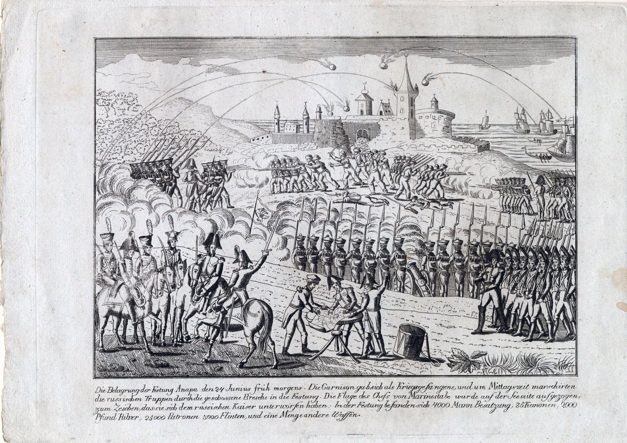 Guerre russo-turque de 1828-1829 - Anapan linnoituksen piiritys 23. kesäkuuta tekijältä Anonymous Anonymous