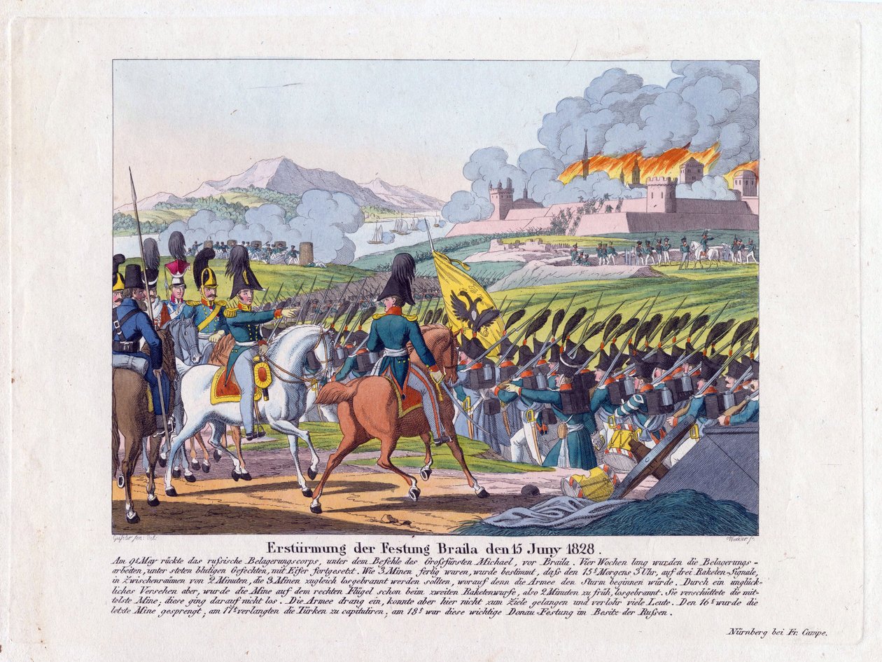 Guerre russo-turque de 1828-1829 - Brailovin linnoituksen hyökkäys 15. kesäkuuta tekijältä Anonymous Anonymous