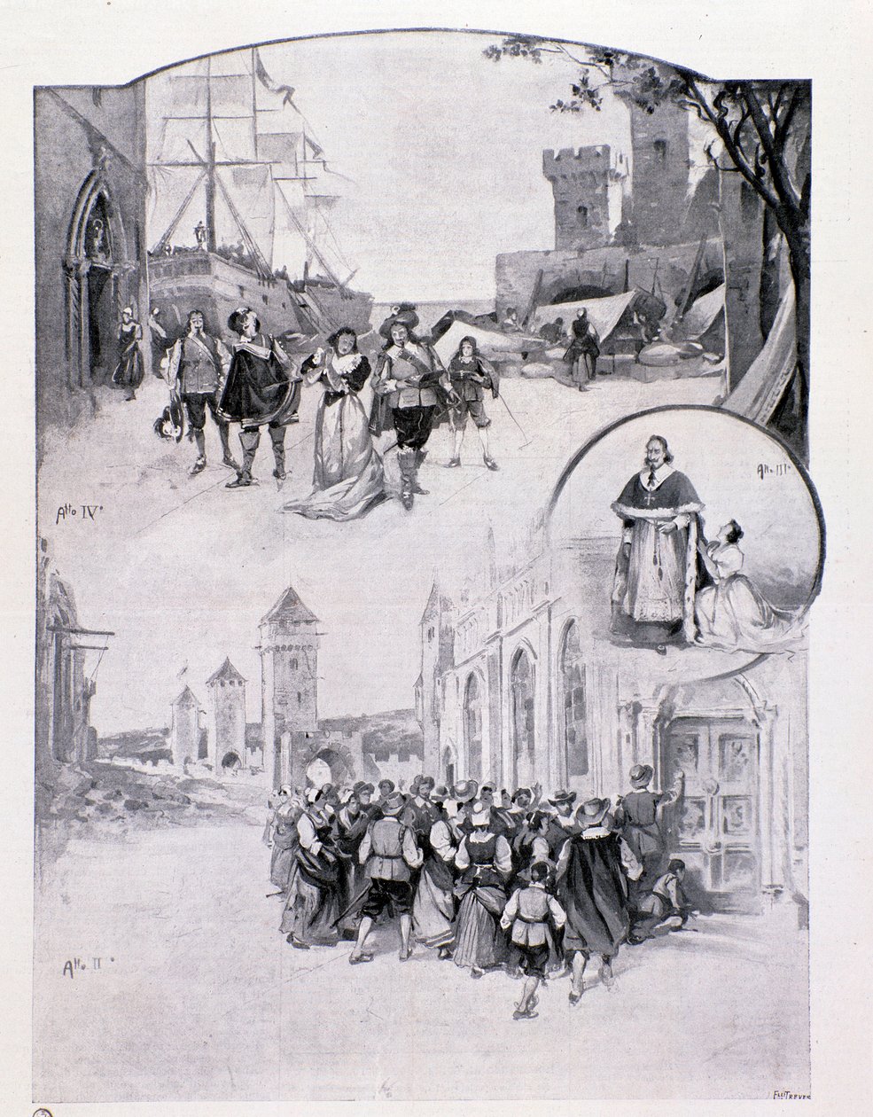 Kuvitus Antonio Scontrinon oopperaan La cortigiana, jota esitettiin Milanossa vuonna 1896 tekijältä Anonymous Anonymous