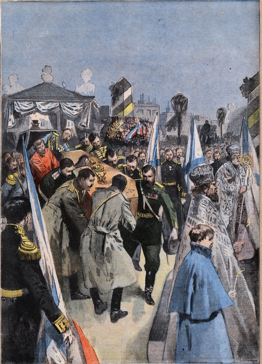 Pietarissa (Pietari) Venäjällä: Suurruhtinas Aleksandrovitšin (Aleksei Aleksandrovich Romanov) hautajaiset tekijältä Anonymous Anonymous