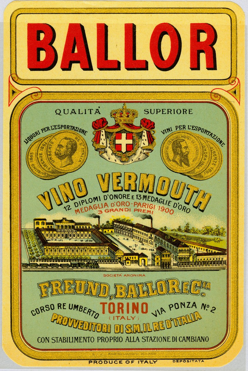Italialainen vermuttialkoholimainos, 1800-luvun loppu tekijältä Anonymous Anonymous