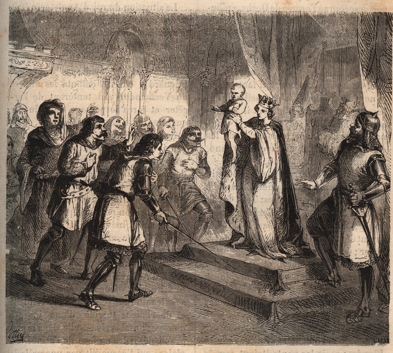 Jeanne Flanderilainen (1295-1374), Bretagnen herttuan (1293-1345) Jean de Montfortin vaimo esittelee poikansa John IV Bretagnen, Montfortin kreivin (tunnetaan urhoollisena tai valloittajana) tekijältä Anonymous Anonymous