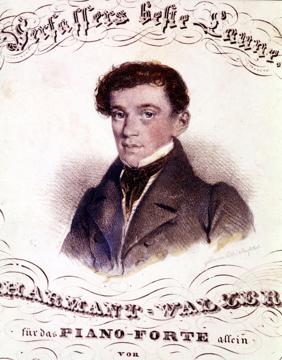 Johann Strauss sènior (1804 - 1849). Retrat en una partitura.finlandès tekijältä Anonymous Anonymous
