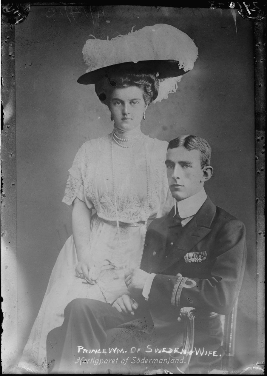 Suurherttuatar Marie Pavlovna Romanova (1890-1958) ja Ruotsin prinssi William (1884-1965) - Suurherttuatar Maria Pavlovna ja prinssi Wilhelm, Soedermanlandin herttua - Anonyymi. Valokuva, c. 1910. Yksityinen kokoelma tekijältä Anonymous Anonymous