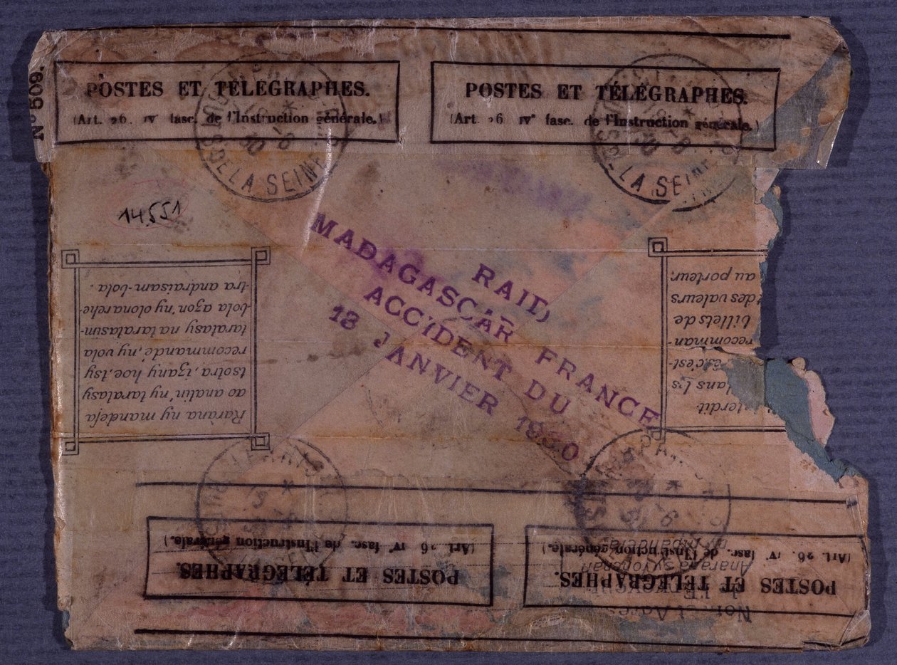 Viimeinen kirje Madagaskarin ja Ranskan hyökkäyksestä (onnettomuus 18. tammikuuta 1930) tekijältä Anonymous Anonymous