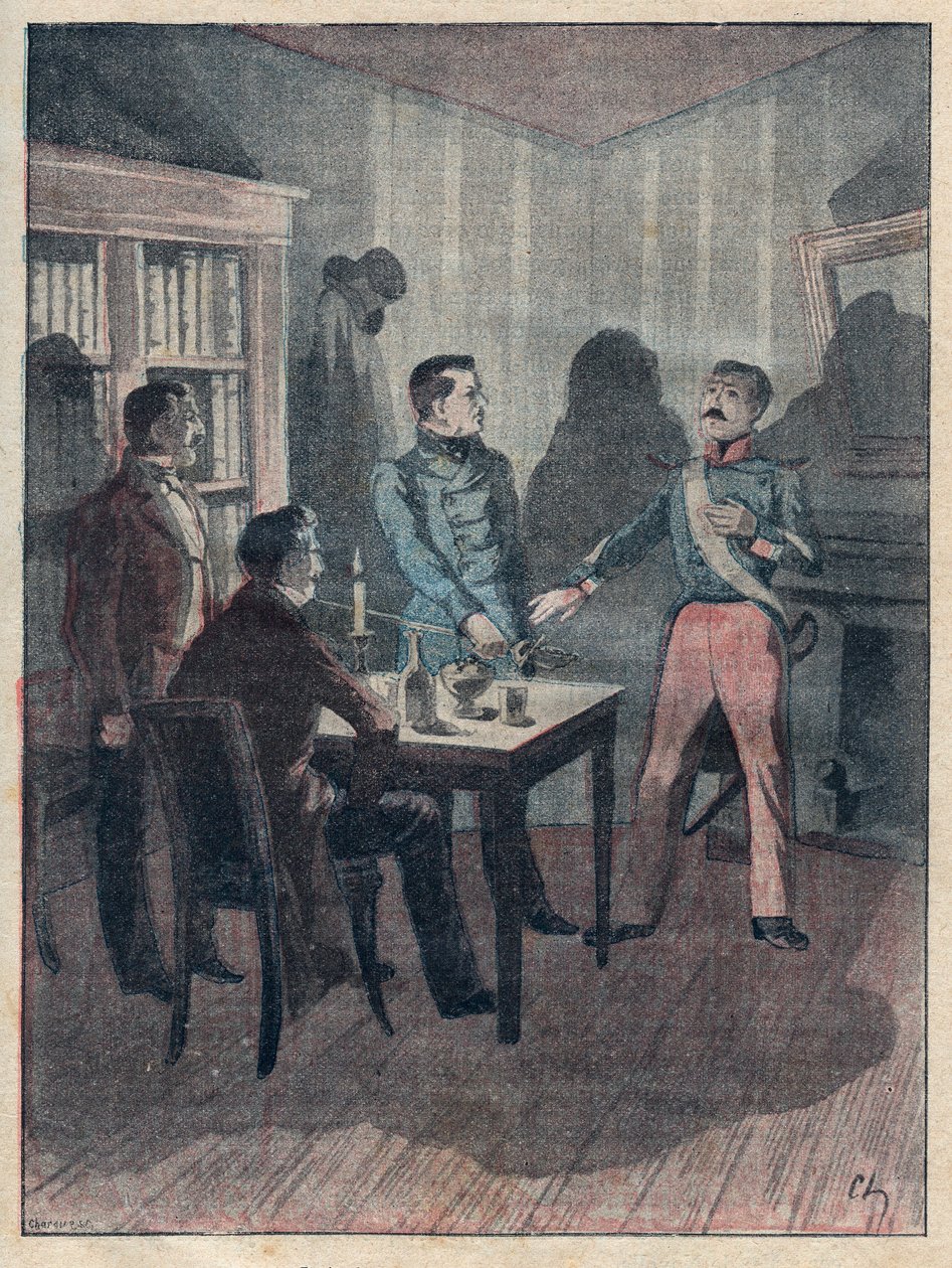 Boriesin Le jure (Vala) - kaiverrus Jules Beaujointin "La Rochellen neljä kersanttia" -kirjoitukseen - noin 1900 tekijältä Anonymous Anonymous