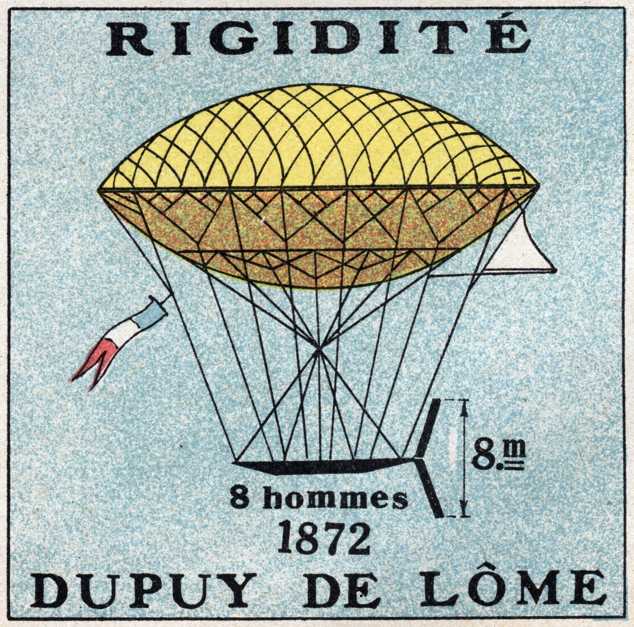 Les balloons: ballon haubanne, Henri Dupuy de Lome (1816-1885) vuonna 1872. Nimetön kuvitus vuodelta 1925. Yksityinen kokoelma. tekijältä Anonymous Anonymous