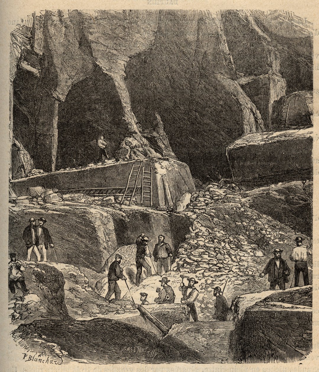 Saint-Geniesin marmorilouhokset (Saint Genies) - Dordogne - kaiverrus "" PATRIE"" - KUVAUS PINTUREQUIREQUE DE LA FRANCE FI LUCIEN HUARDIN 6 OSAA - 1800-luvun loppu tekijältä Anonymous Anonymous
