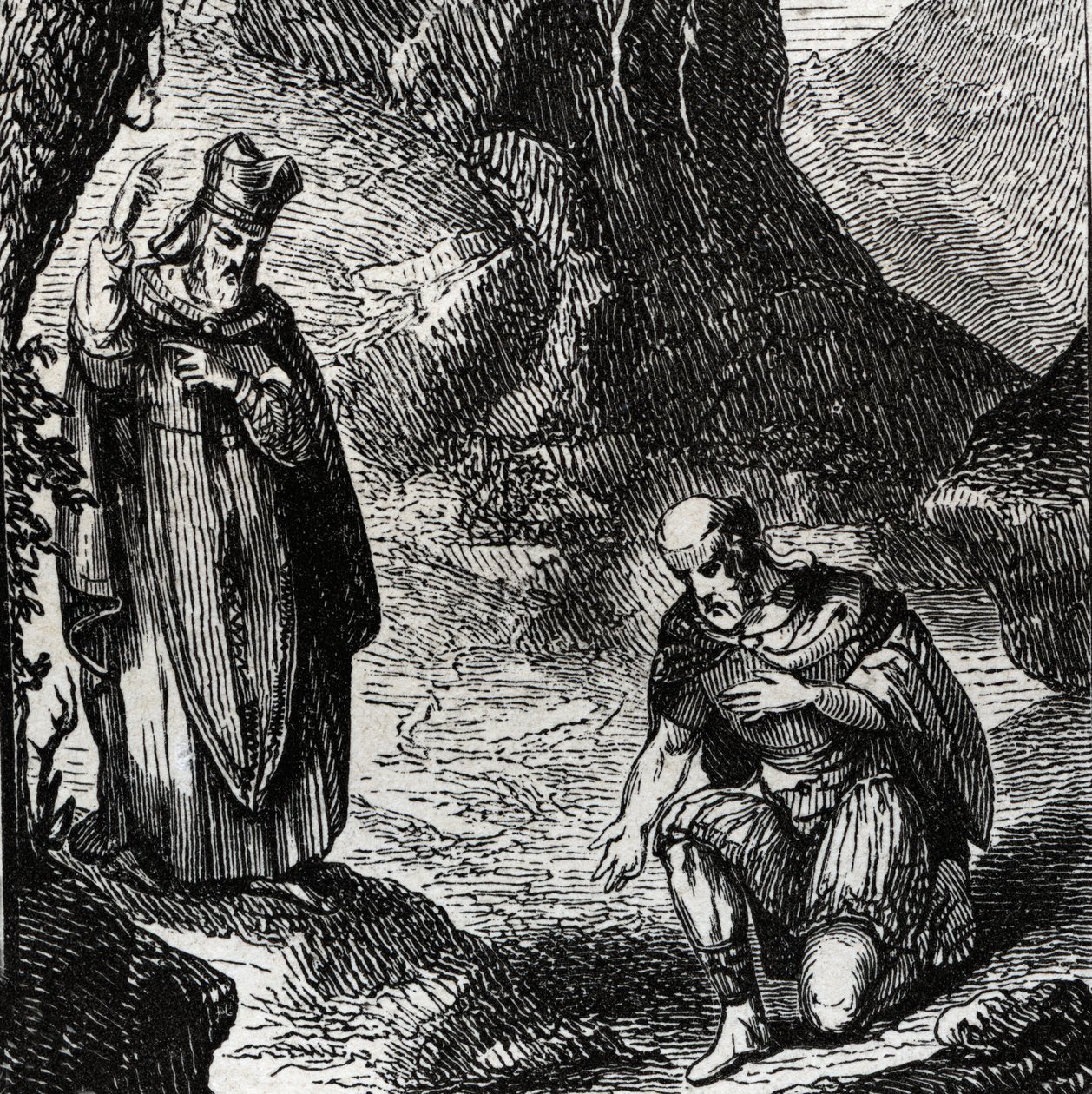 Martial de Limoges tai Saint Martial (3. vuosisata) käännytti kelttiläisten kansan johtajan Lemovicesin - Kaiverrus vuodelta 1846 kirjaan "Pyhien elämää"". Yksityinen kokoelma. tekijältä Anonymous Anonymous