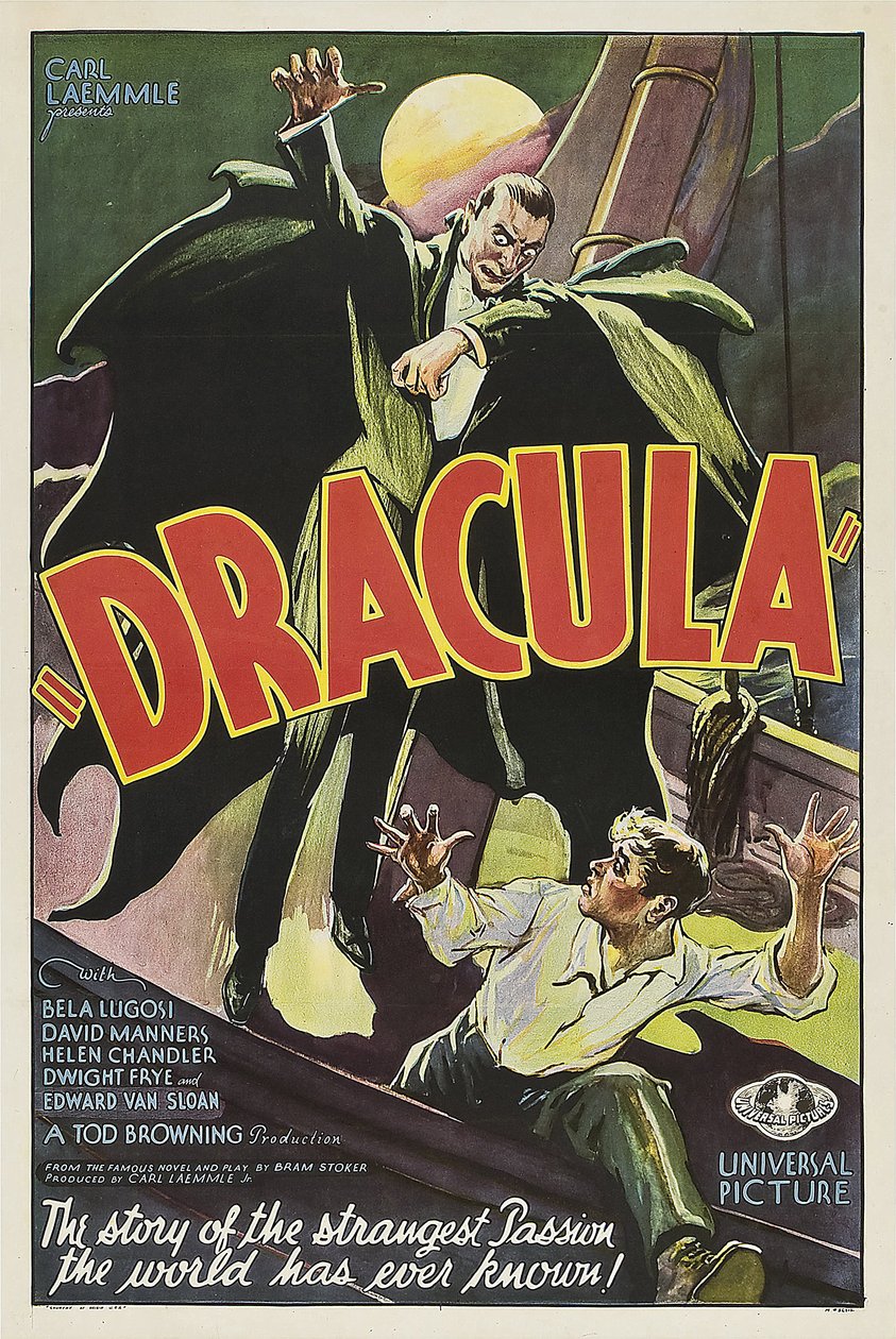 Elokuvajuliste Dracula - Nimetön. Värilitografia tekijältä Anonymous Anonymous