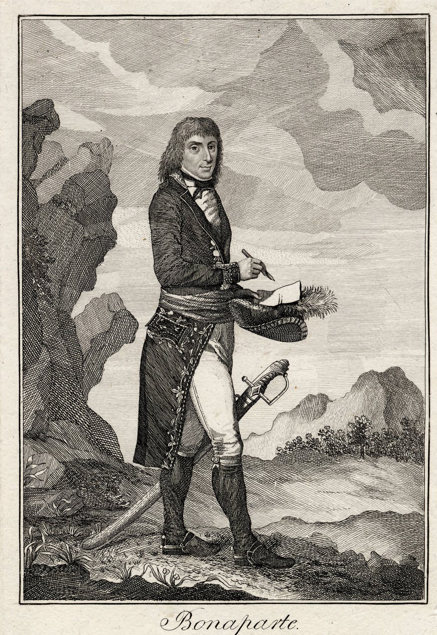 Napoleon Bonaparte - Nimetön - 1797 - Kuparikaiverrus - 16,2x11,1 - Yksityiskokoelma tekijältä Anonymous Anonymous
