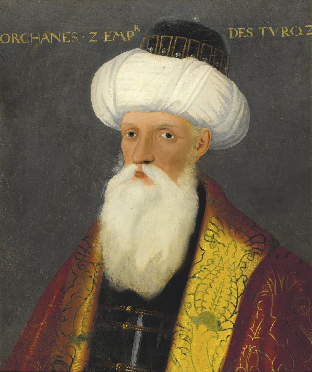 Orhan, Orkhan ou Urchan - Orhan I:n (1281-1362), ottomaanien valtakunnan sulttaani par Anonymous muotokuva, 1800-luvun alku. - Öljy kankaalle, 65x54 - Yksityiskokoelma tekijältä Anonymous Anonymous