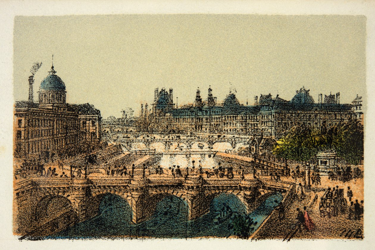 Pariisi 1874: Pont Neuf, yksityinen kokoelma tekijältä Anonymous Anonymous