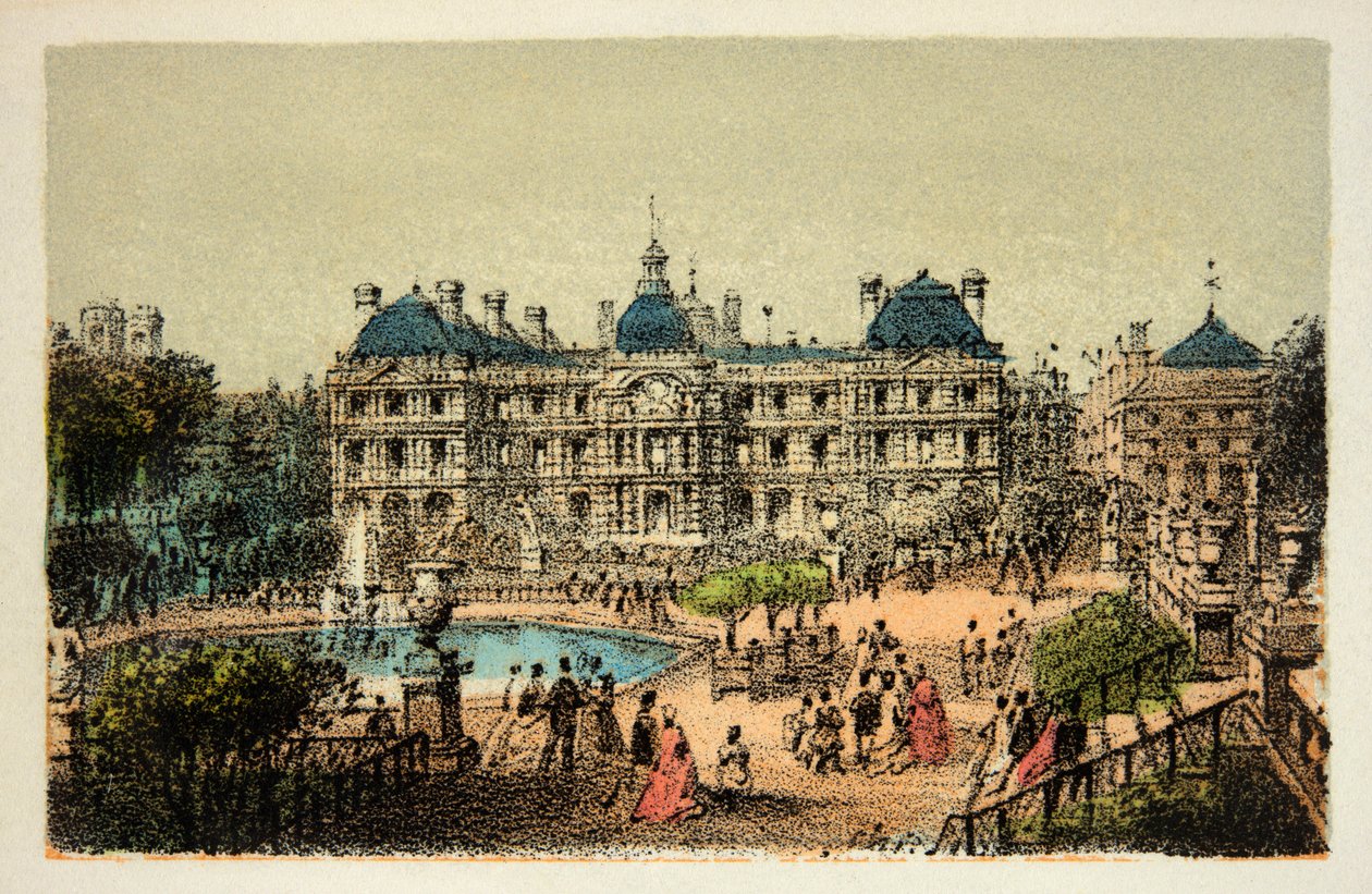 Pariisi 1874: Luxemburgin puutarha, yksityinen kokoelma tekijältä Anonymous Anonymous