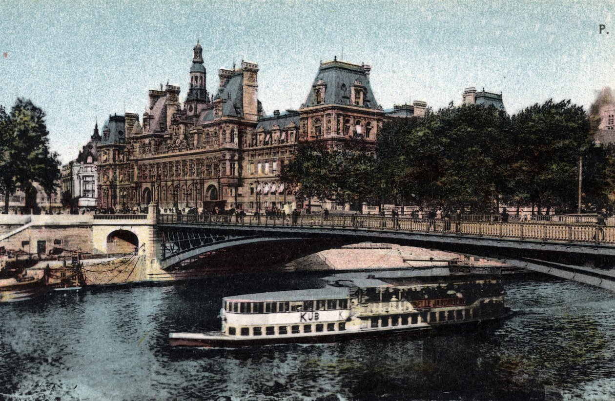 Pariisi: näkymä Hotel de Villelle ja Pont d