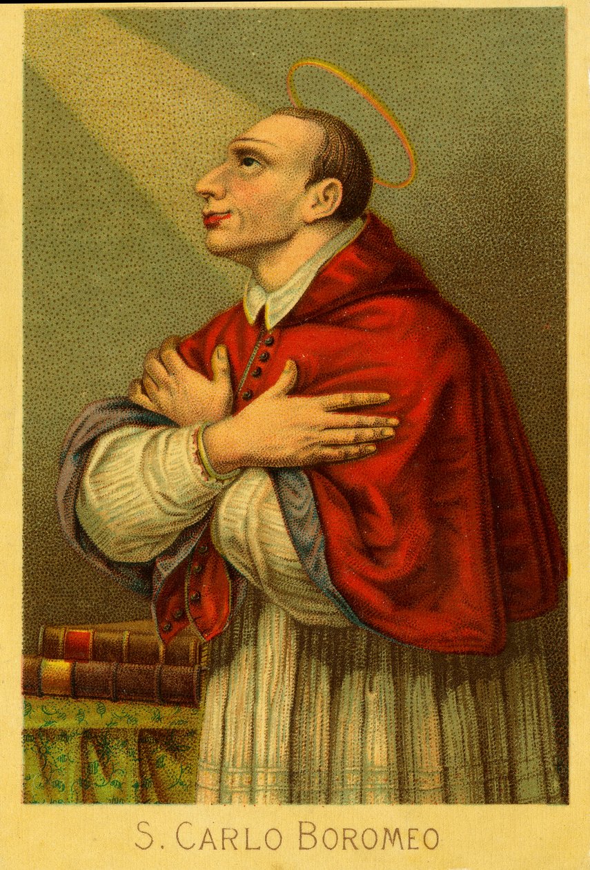 Hurskas kuva: Charles Borromeo Milanon kardinaaliarkkipiispa (kromolitografia) tekijältä Anonymous Anonymous