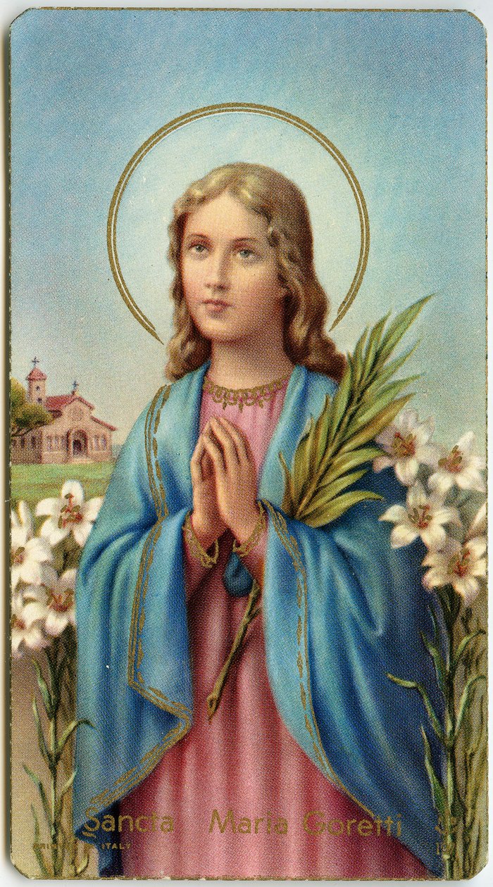 Hurskas kuva: Maria Goretti italialainen neitsytmarttyyri (kromolitografia) tekijältä Anonymous Anonymous