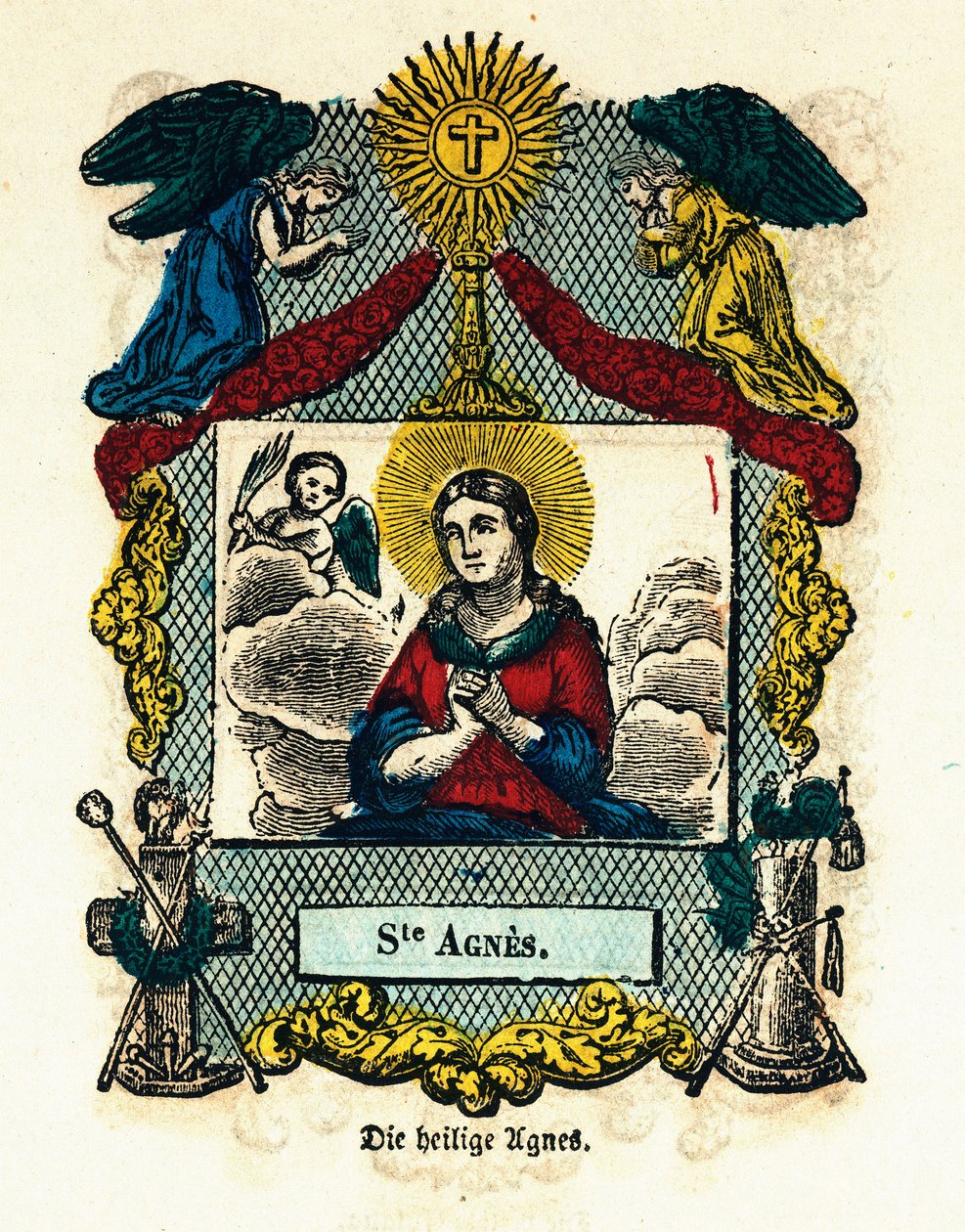 Hurskas kuva: Saint Agnes. Kaiverrus 1800-luvulta Yksityinen kokoelma tekijältä Anonymous Anonymous